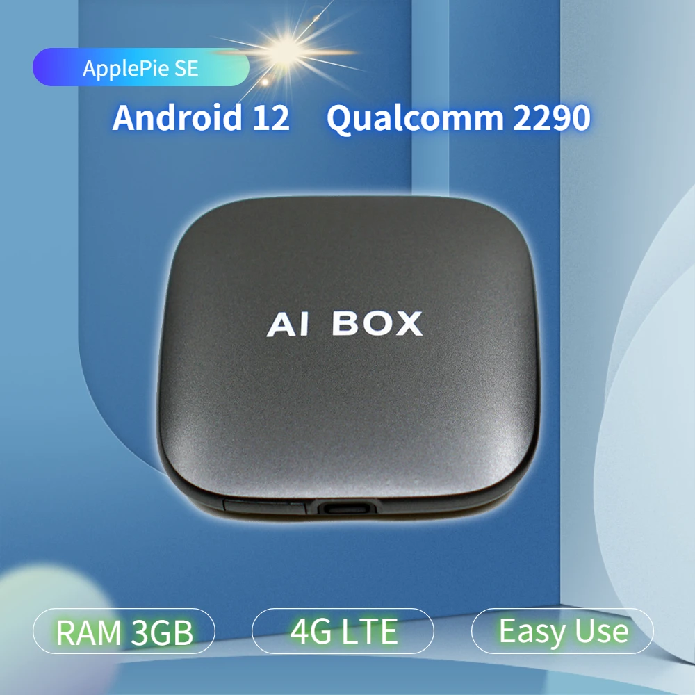 

ApplePie SE Wireless CarPlay Car Ai Box Android 12 Qualcomm RAM 3GB Plug and Play 4G LTE Youtube Netfix for Benz Nissan Toyot Ho