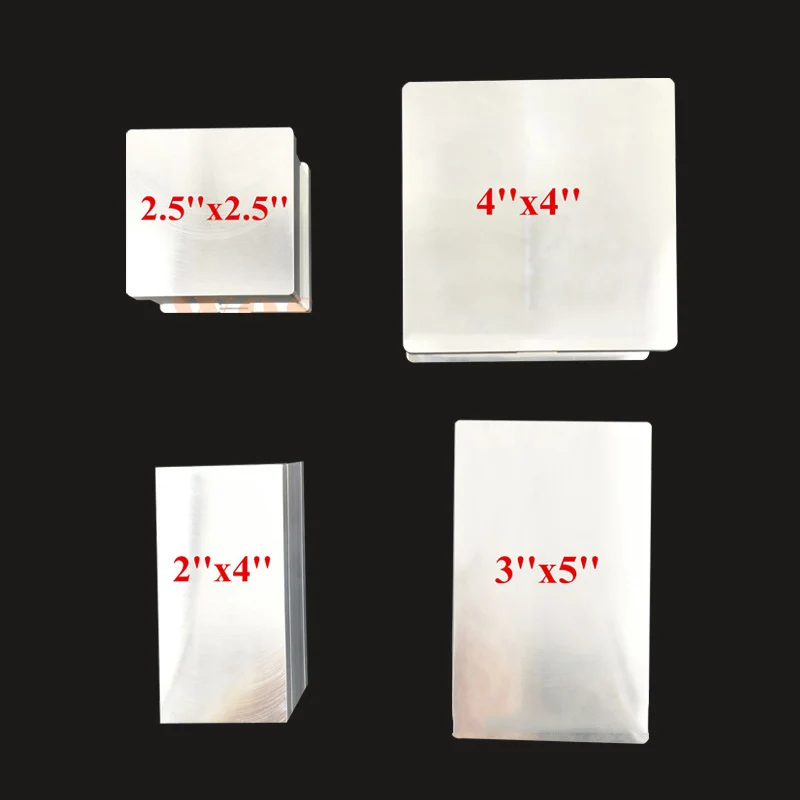 Rosin Pre-Press Mold 2.5x2.5 2x4 3x5 4x4 Inch Aluminum Press Mold Aircraft Aluminum Fit 2 Inch Width Roisn Filter Bags