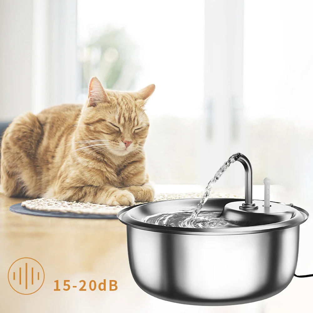 Cat Automatic Water Dispenser Pet Smart Sensor Water Feeder USB Faucet with  Filter Stainless Steel Dog Water Feeder Pet Supplies