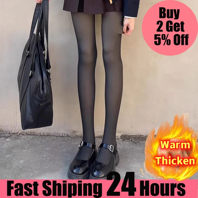 Winter Warm Tights Pantyhose Women Fleece Socks High Waist Thermal Stocking  Insulated Pants Fake Translucent Leggings Tights - AliExpress