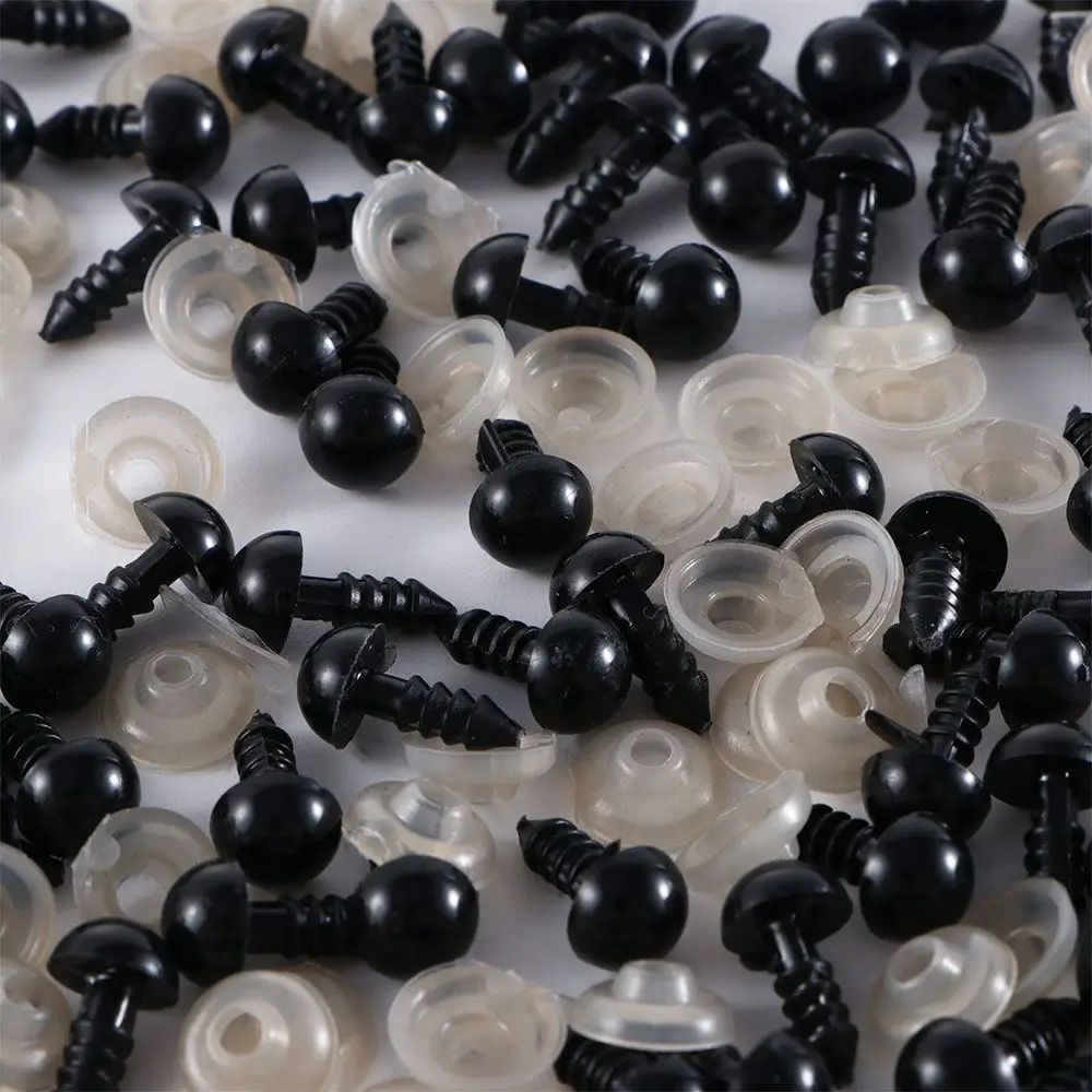 Safety Animal Black Eyes Plastic Crochet Eyes For Teddy Bear Puppet Toy  Amigurumi Doll 4.5mm-24mm Can Be Choosen