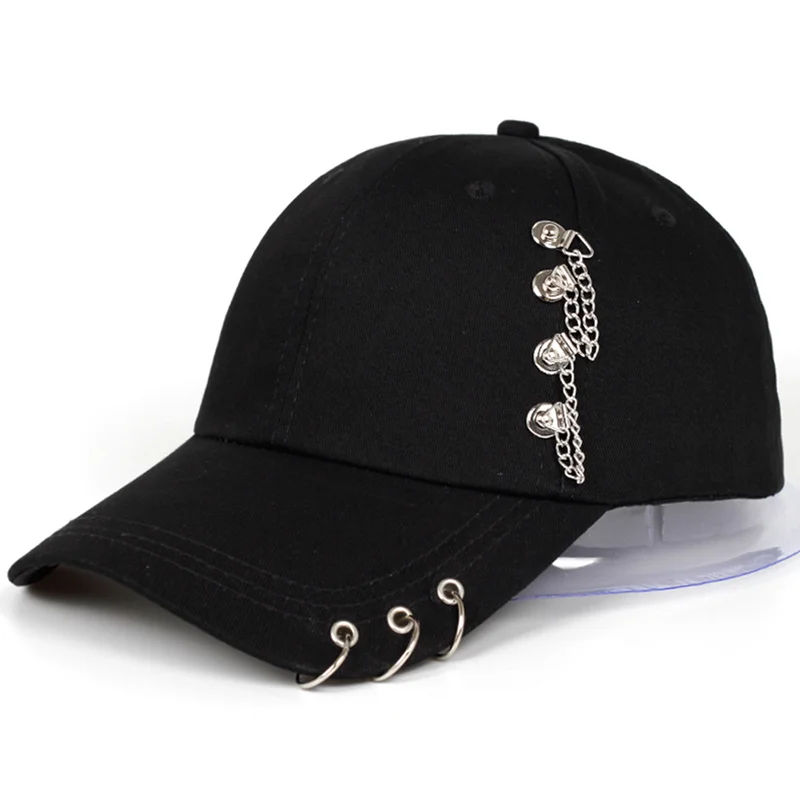 Baseballkappe mit Kreisring, Snapback-Hüte für Damen und Herren, Unisex, Hip Hop, Schwarz, Weiß, verstellbar, einfarbig, Kpop, lässig, Neu – Detail 4