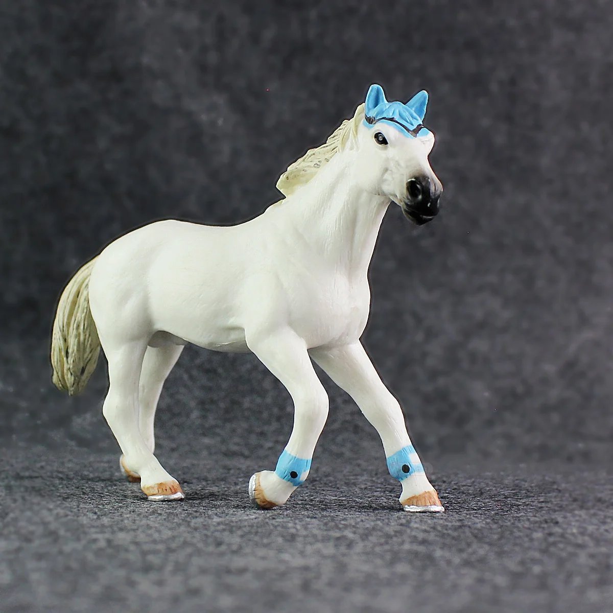 Funny Quart white horse plastic solid static toys for children horse ornaments