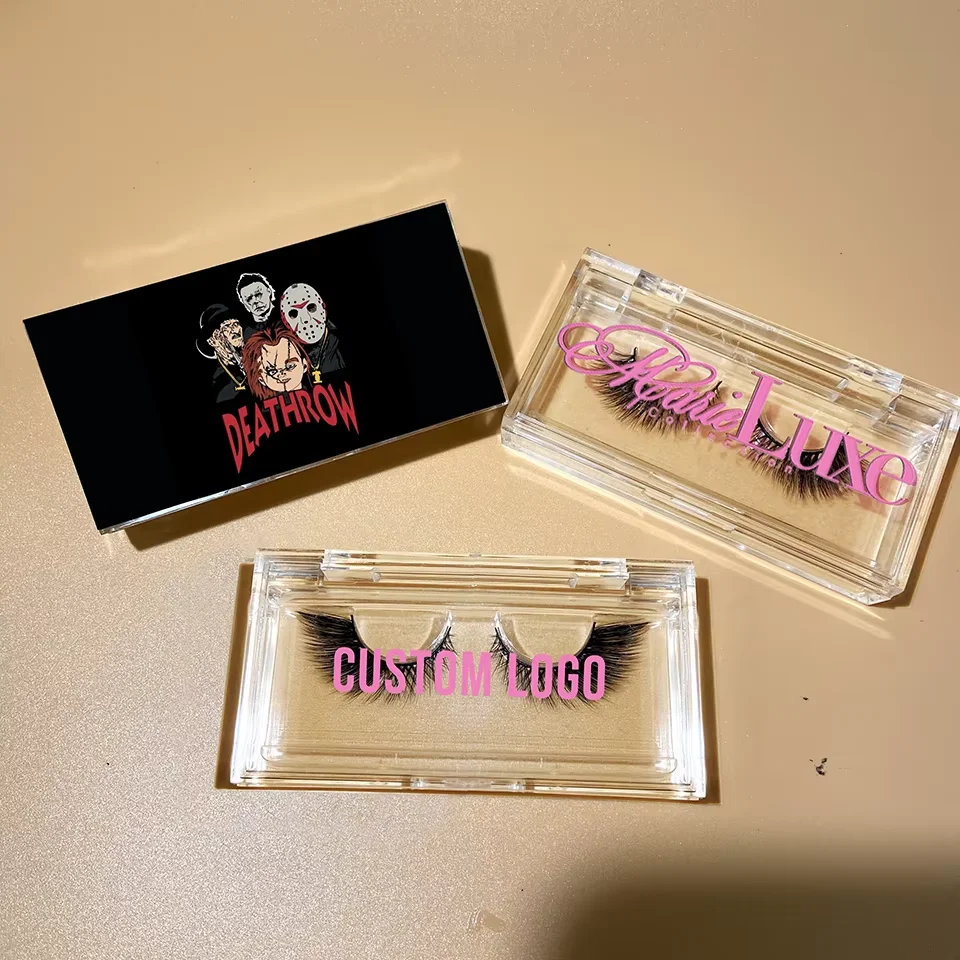 Private Label Lash Box Wholesale Clear Acrylic Eyelash Cases Custom Logo Lash Packaging Boxes 3