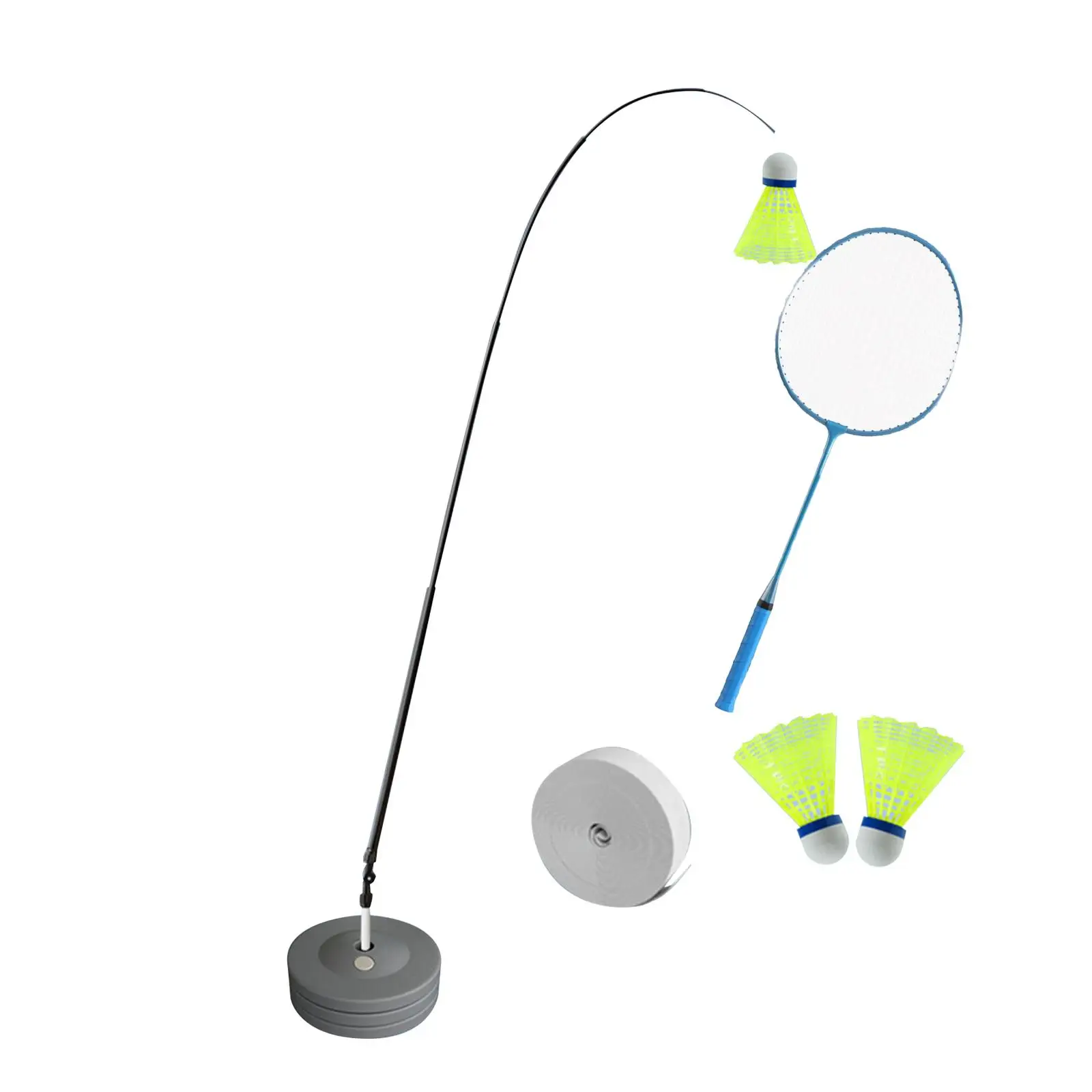 

Self Practice Trainer Aid Adjustable with Badminton Shuttlecocks 180 Rotary Tool Single Badminton Training Device for Exercise