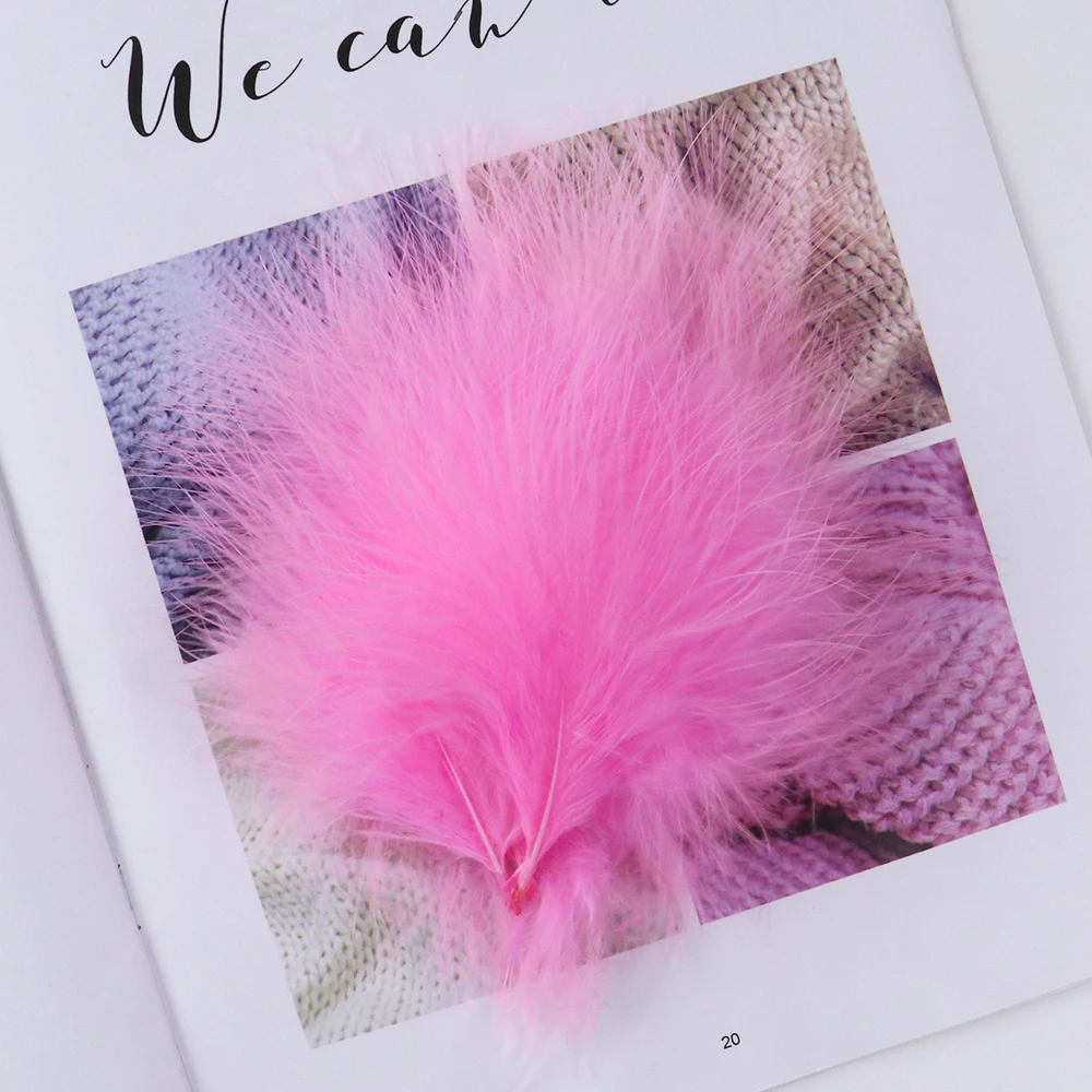 Turkey Feathers 50/100pcs Fluffy Pink Marabou 7-12cm DIY Wedding Decor