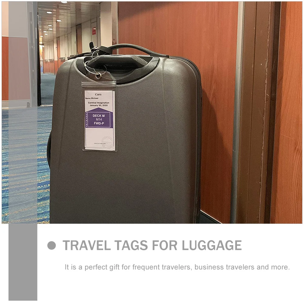 4 pezzi Cruise bagaglio Tag valigie nome carte d'identità bagagli identificazione Tag aereo viaggio Essentials colore brillante appeso Business