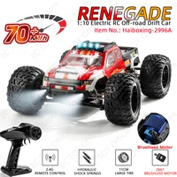 HAIBOXING 2996A 1:10 70KM/H 4WD RC Car With LED Off Road Remote Control Cars High Speed Drift Monster Truck for Adult Kids Toys 1