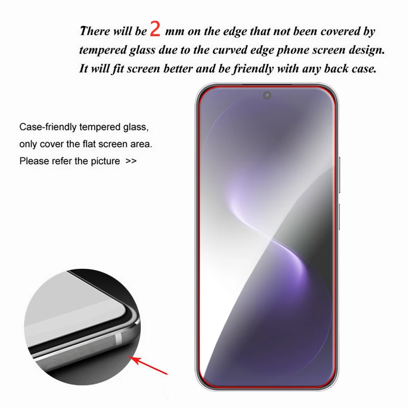 Clear Full Glue Tempered Glass Screen Protector with Lens Film