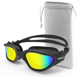Polarized Anti-Fog UV Protection Waterproof Swimming Goggles (Black Gold)