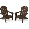 Kids Adirondack Chair Set of 2, All-Weather Patio Chair with Armrests, Fire Pit Chair for Kids Ages 3-8, Outdoor Kids Patio 1