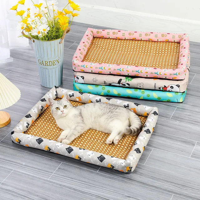 Pet Cat Bed Mat Rattan Woven Cat Sleeping Mat Sofa Bed Summer Pet Cooling Mat for Small Dog Cats Kitten Puppy Beds Cushion Pet Cat Bed Mat Rattan Woven Cat Sleeping Mat Sofa Bed Summer Pet Cooling Mat for Small Dog Cats Kitten Puppy Beds Cushion