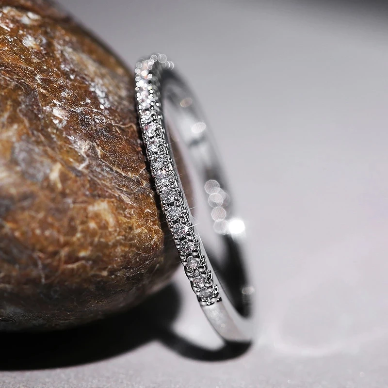 925 Sterling Silber Kristall Hochzeit Verlobung Ringe Für Frauen Mädchen Mode Schmuck Valentinstag Geschenk Großhandel