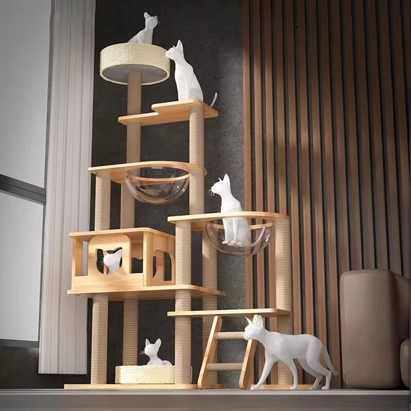 

Рамка для скалолазания кошки, гнездо, интегрированный модуль пространства из массива дерева, стойка Tongtian, рамка для скалолазания