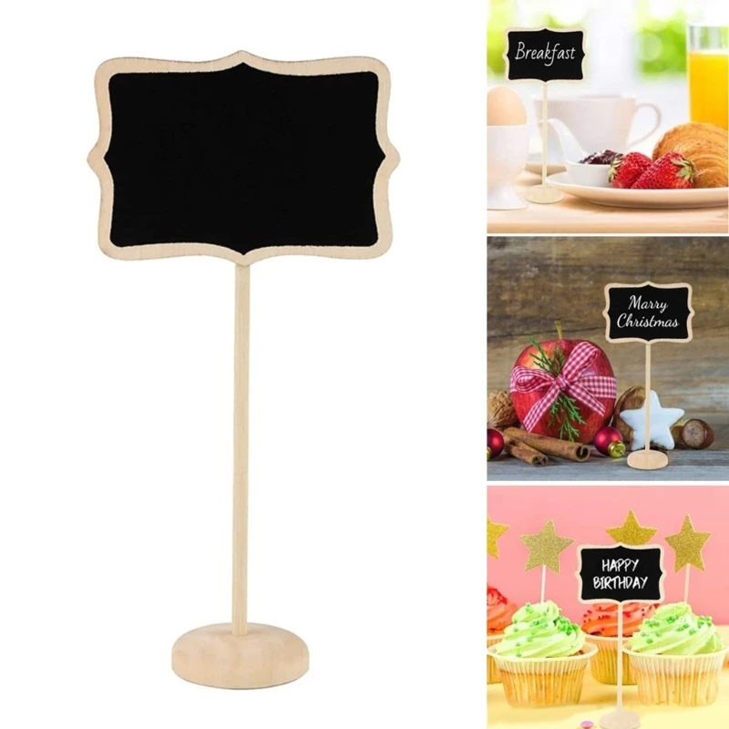 20x/Set Wooden Chalkboard Signs with Easel Stand for Food Labels Table Numbers Office Reminders Party Small Blackboards wooden blackboard wooden chalkboard
