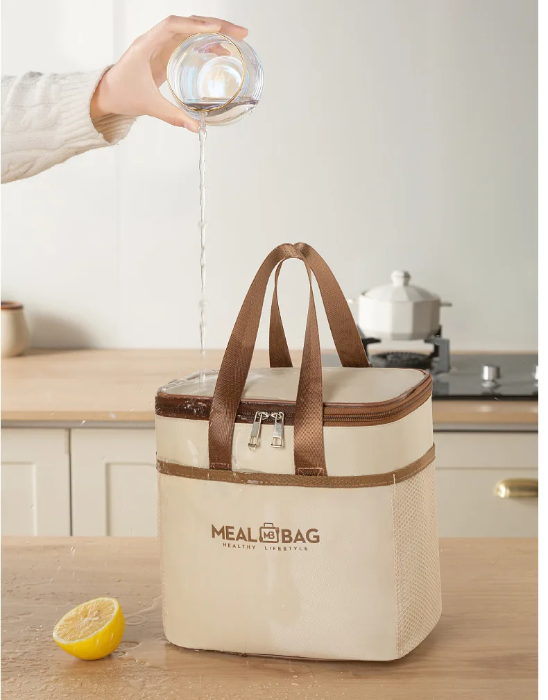 Insulated Bento Lunch Handbag with Aluminum Foil Lining