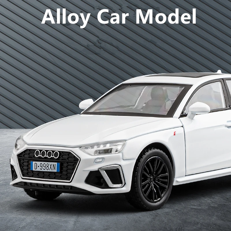 1:32 2024 AUDI A4 Alloy Car Model Diecast Metal Toy Vehicles Car Model Simulation Sound and Light Collection Childrens Toys Gift 2