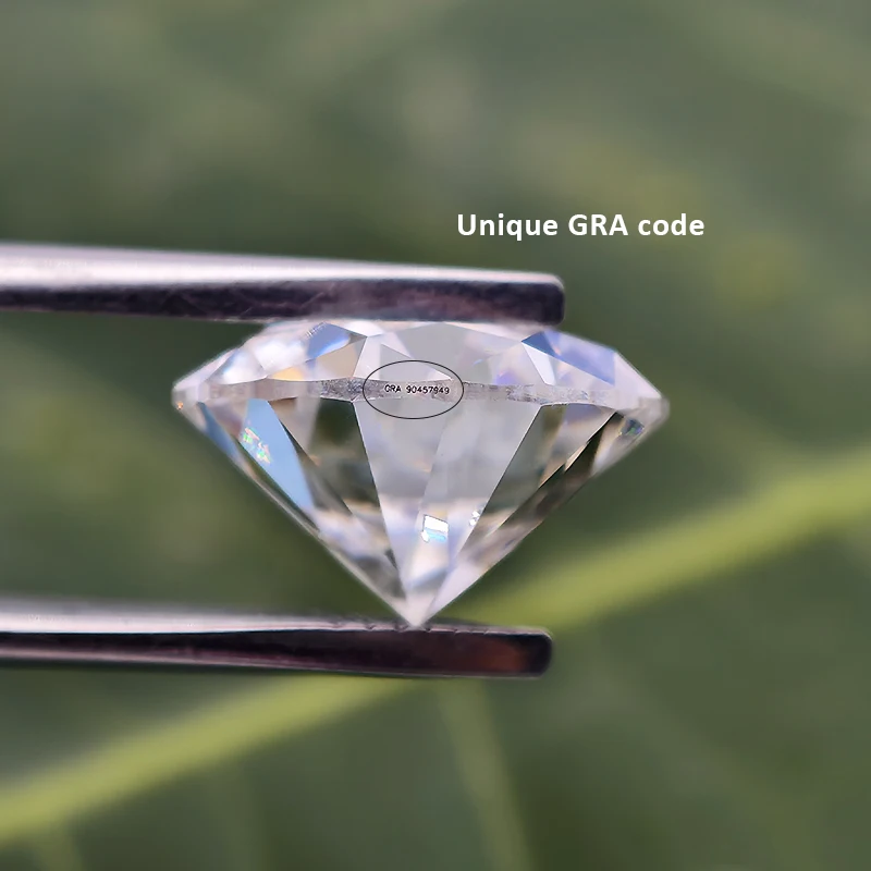 スーパーホワイトラウンドモアッサナイトストーン 0.1-12.0ct Dカラー
