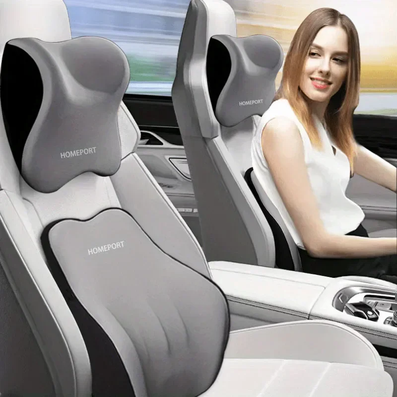 Memory Foam Car Lumbar Support Cushion for Back and Neck Relief