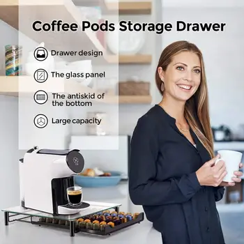 Capsule portaoggetti per cialde di caffè supporto per Organizer per cassetti portaoggetti Nespresso Originaline per 60 portabicchieri in vetro 1