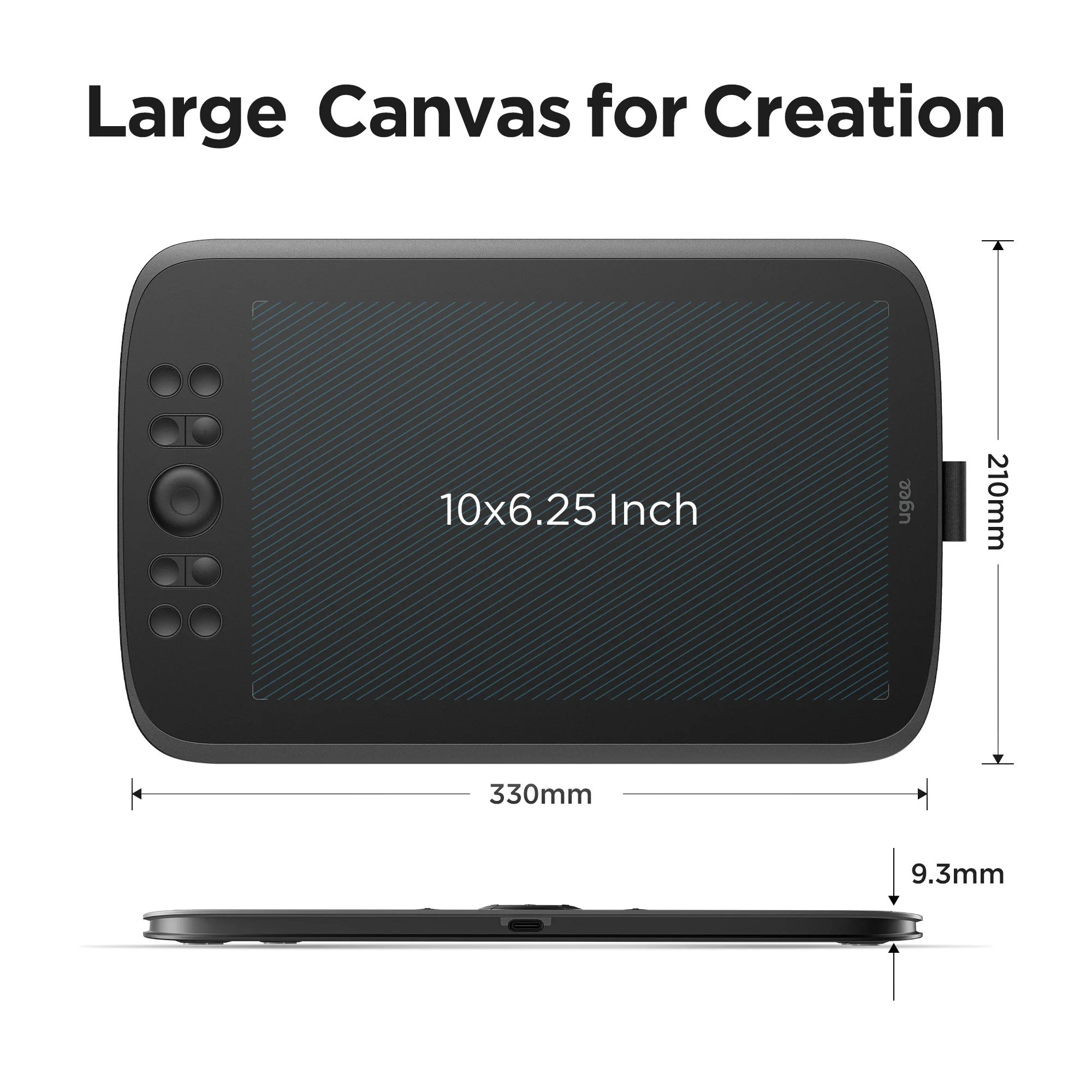 Tablet de Desenho Hot Keys Scroll Wheel 8192 Níveis Drawing Pad para Windows Mac Android Ugee-m908 10x6.25 - Imagem 3