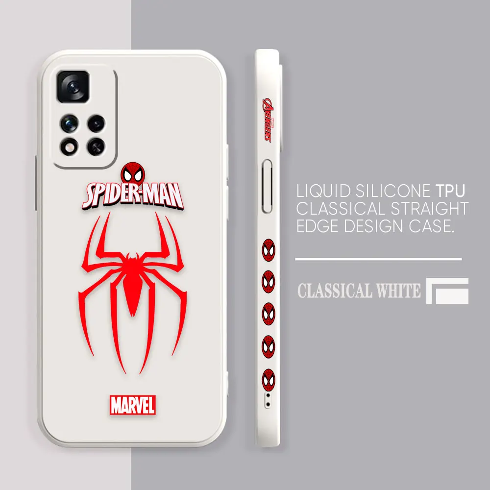 thumbnail image 1 of Case For Redmi Note 12 11 11T 11R 11E 9 9S 8 7 7S PRO PLUS 4G 5G Simple Liquid silicone Case Marvel's Spider-Man Spider Face, 1 of 5