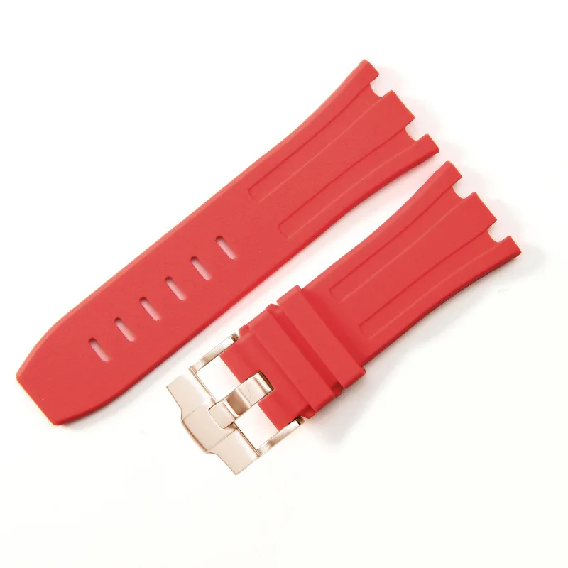 Premium Silicone Rubber Strap for Luxury Watch Collection, 28mm Width