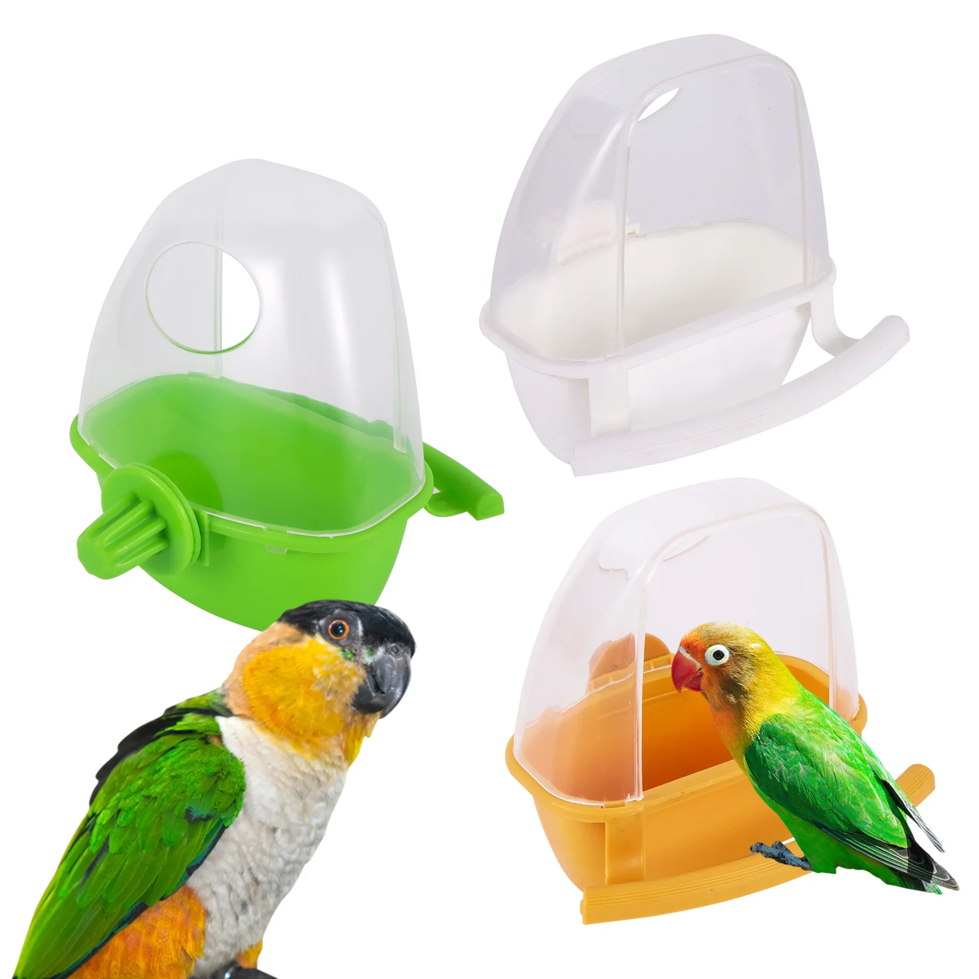 Bird Feeder Parrot Birds Water Hanging Bowl Parakeet Feeder Box Pet Cage Plastic Food Container Bird Supplies Feeding Supplies