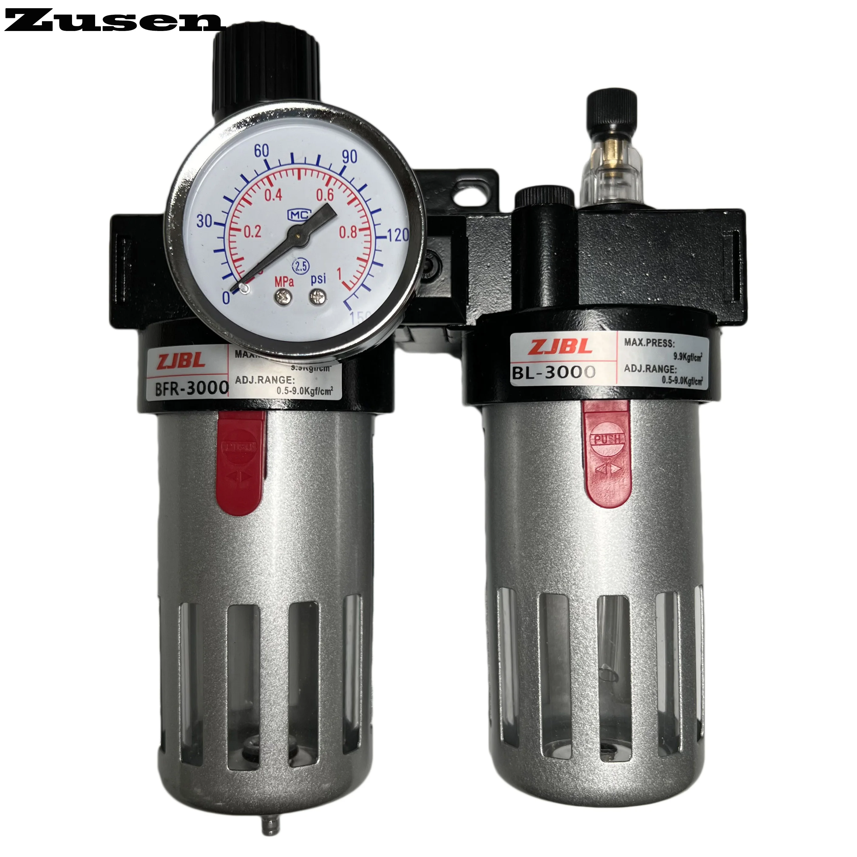 

Zusen AirTAC Silver Metal Casing Oil-water Separator BFC2000/3000/4000 Pressure Regulating Filter Pneumatic Double Piece FRL