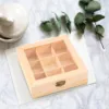 Wooden Tea Bag Jewelry Organizer Chest Storage Box 9 Compartments Tea Box Organizer Wood Sugar Packet Container 3
