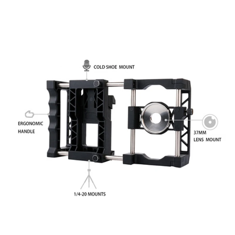 Handheld Phone Stabilizer Portable Adjustable Mobile Phone Cage For 5.7 inch or Below Size iPhone Samsung and Other Smartphones Phone Stabilizer Selfie Stick