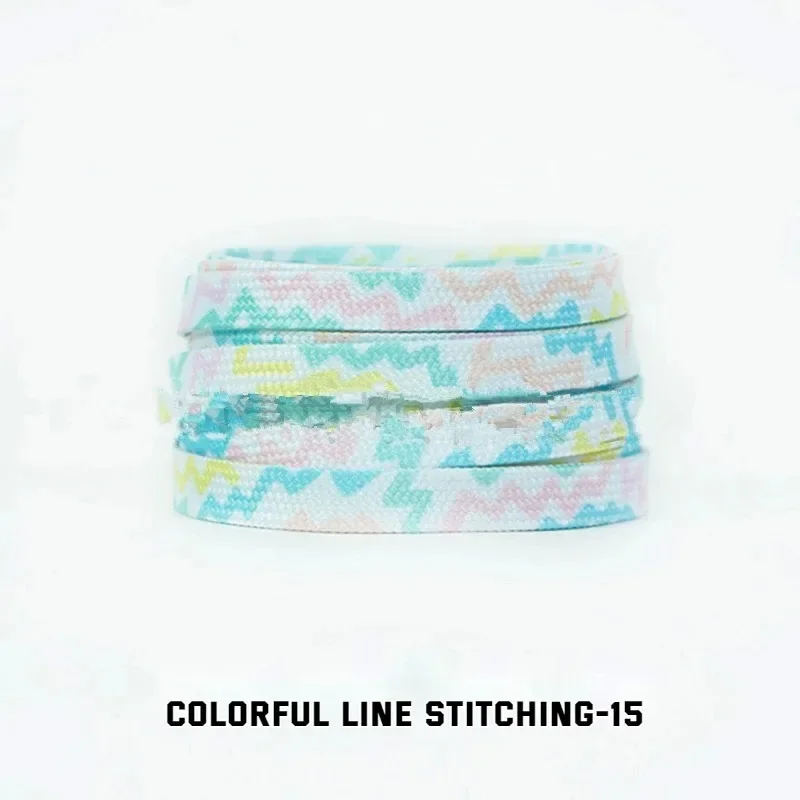 Dazzling Blue Striped Tie-Dye Gradient Flat Shoelaces - Vibrant Unisex Sneaker Laces