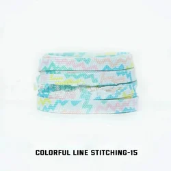 Dazzling Blue Striped Tie - Dye Gradient Flat Shoelaces - Vibrant Unisex Sneaker Laces - 160cm (Seven color lines)
