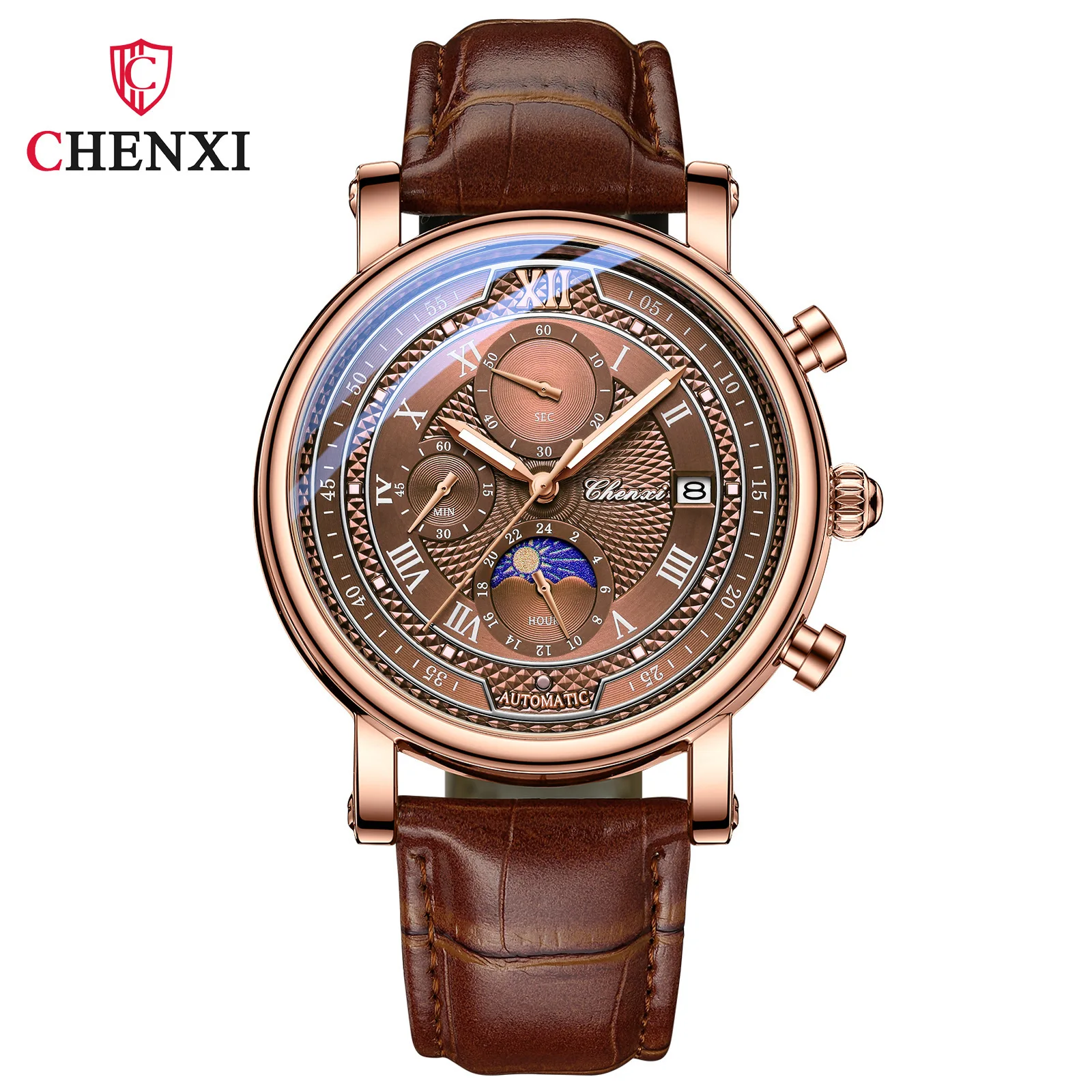 Acquista Forsining 3bar orologi meccanici automatici quadrante nero orologio da esterno orologio da polso militare da uomo impermeabile con puntatore luminoso in Italia a partire da 17