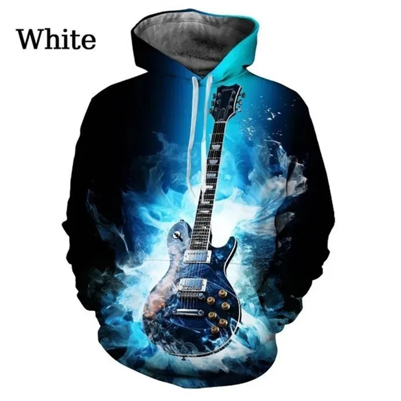 Sudadera con capucha con estampado 3D de guitarra para hombre, sudadera con personalidad a la moda para hombre, sudadera con capucha de talla grande, sudaderas gráficas