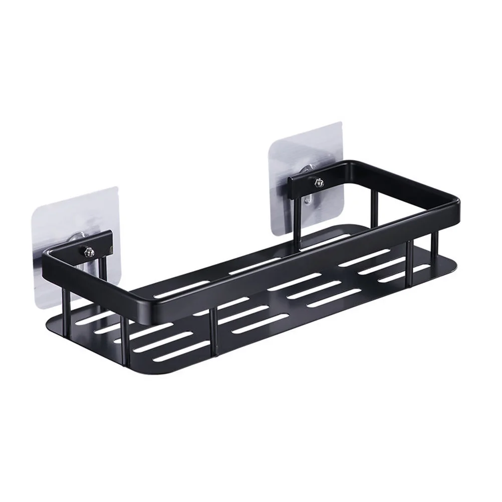 

Wall Floating Shelves Kitchen Bathroom Storage Sundries Rack Basin Traceless Stickers Shower Pvc Container