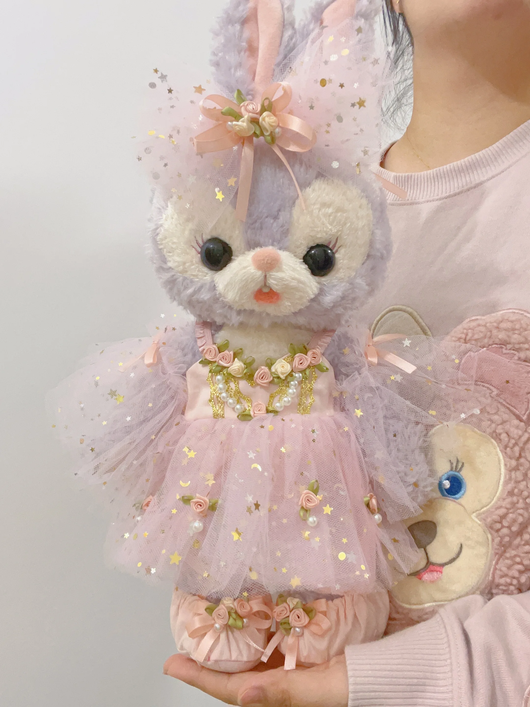

13 inch S size LinaBell and StellaLou plush doll dress pink ballet dress star yarn shimmering fairy dress