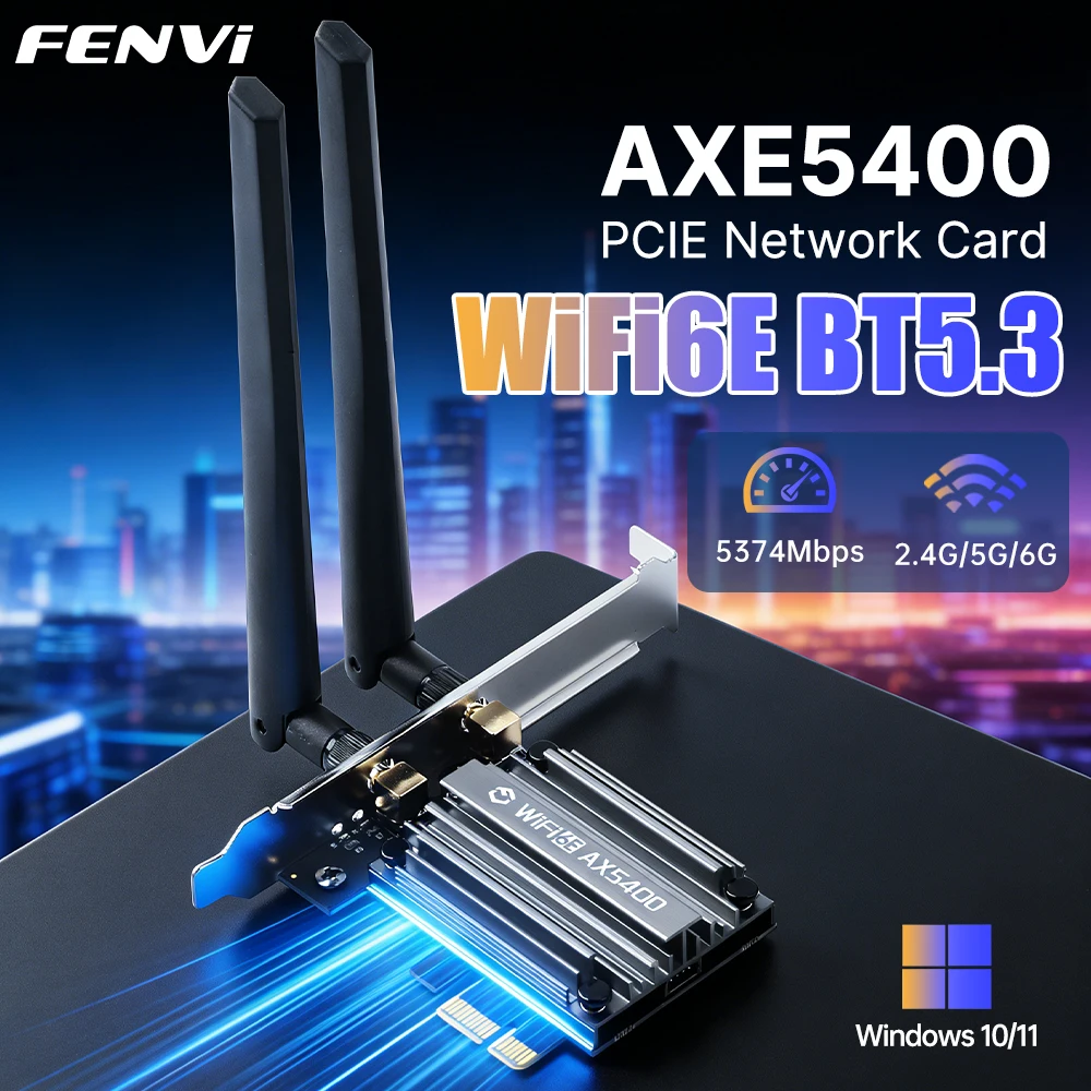 FENVI WiFi6E MT7922 AX5400 PCIE 어댑터 BT 5.3 트라이 ..