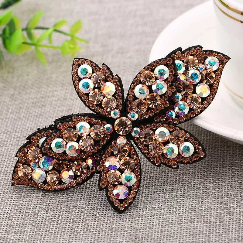 

Новая моделькомплекты детской одежды Повязка На Голову галстук-бабочка с цветочным принтом Стразы заколки для волос Заколки для женщин модный головной убор Полный со стразами женские аксессуары для волос