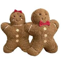 40cm Gingerbread Man Plush Pillow Cushion Gingerbread House Throw Pillow  Room Decor Plushies Children Birthday Christmas Gifts 2