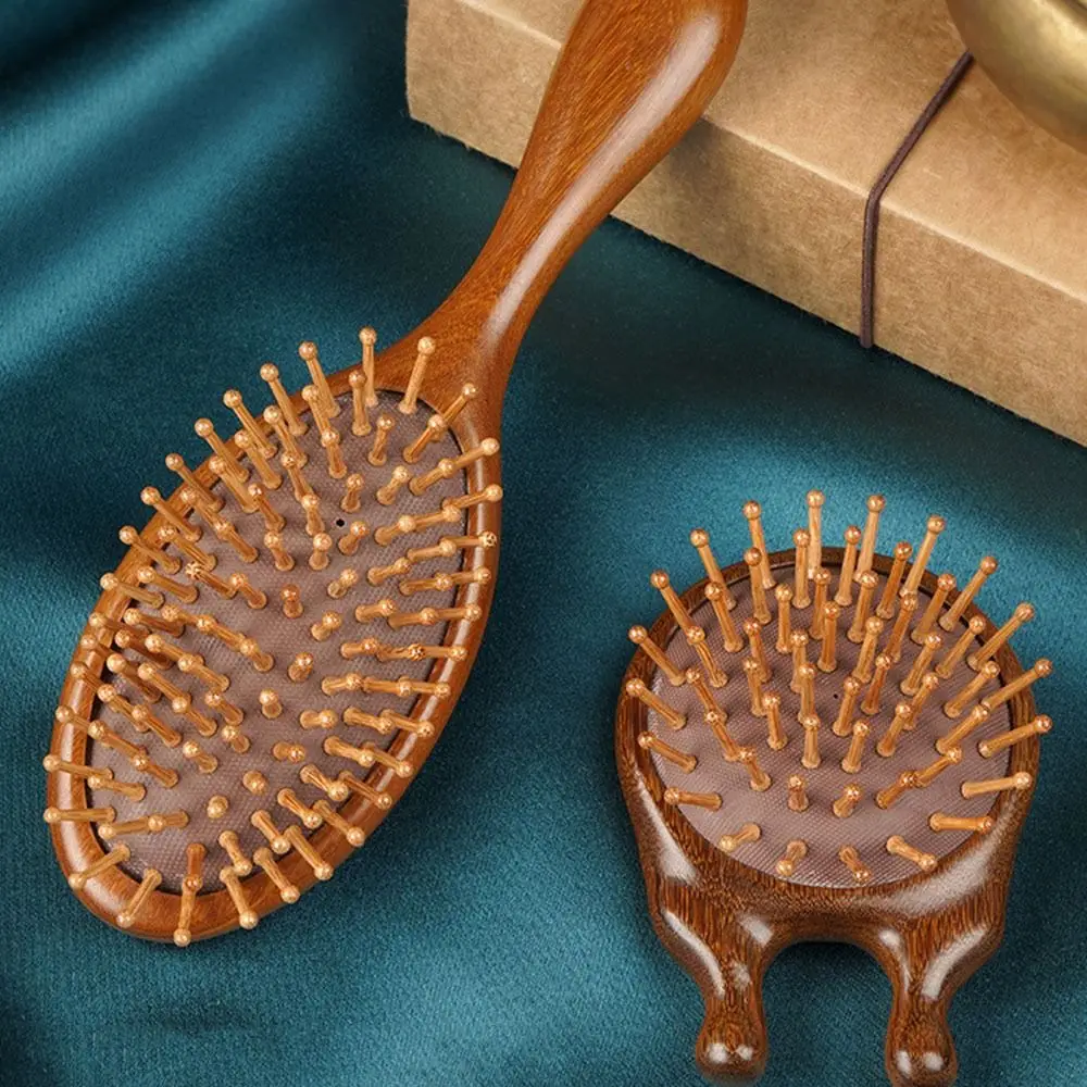 Golden Silk Sandalwood Air Bag Comb Blood Circulation Smoothly Anti Static Massage Wood Comb Nose Massage Traditional Crafts sunlu pla silk rainbow marble meta wood carbon fiber 1 75mm filament 2 rolls 1kg roll no clog for all types of fdm 3d printer