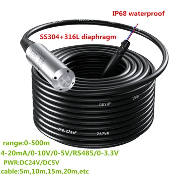 1 M 2 M 3 M 5 M 10 M 15 M Liquid Level Sensor เครื่องส่งสัญญาณ 4-20mA 0-10V 0-5V Probe Hydrostatic ระดับเครื่องส่งสัญญาณสําหรับถังน้ํา 1