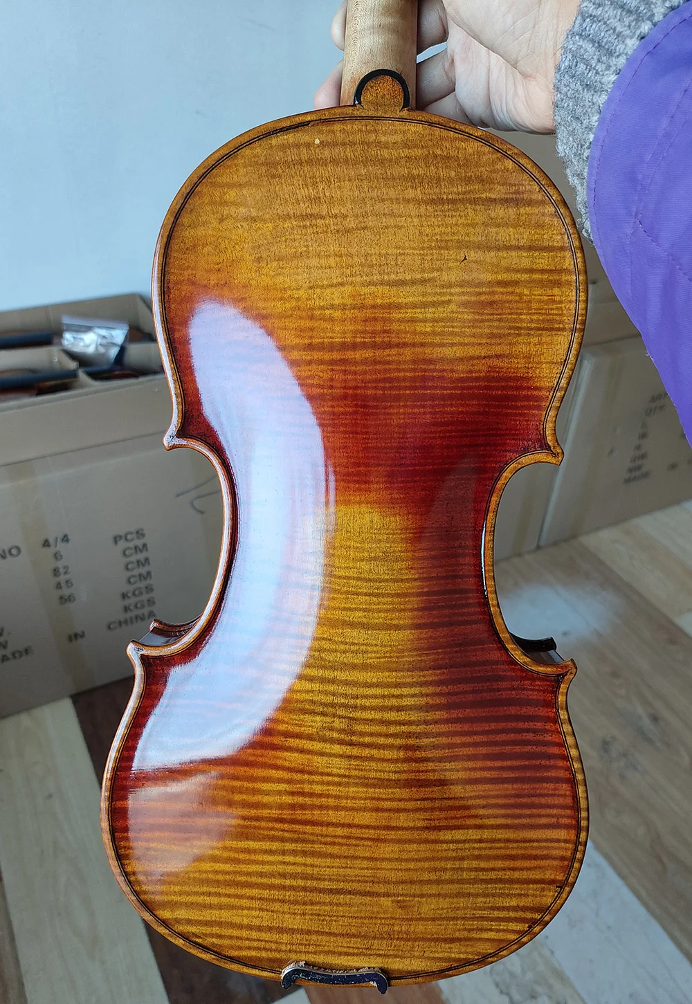 One Piece Back! Master II Level Guarnerius Violin Size 4/4 European Wood Handmade Oil Antiqued Varnish