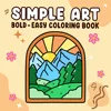 SIMPLE ART Bold-easy Patterns Coloring Book for Adults Cute Drawing Book Perfect Gift for Party and Birthday 1
