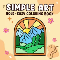 SIMPLE ART Bold-easy Patterns Coloring Book for Adults Cute Drawing Book Perfect Gift for Party and Birthday 1