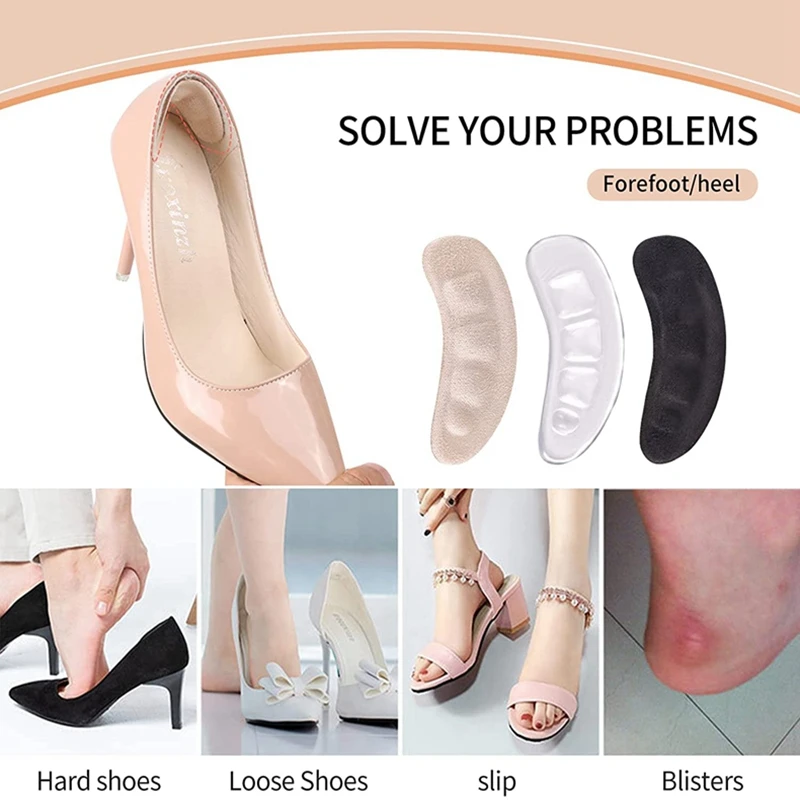 Non-Slip Silicone Forefoot Pads Pain Relief Women Inserts Heel Gel High Heels Stickers Sandals Metatarsal Cushions