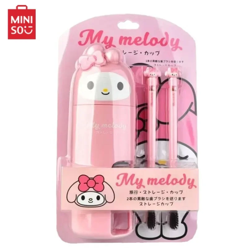 

MINISO оригинальный милый My Melody Kuromi зубная щетка чашка с крышкой аниме мультфильмы портативный ополаскиватель для рта с мягкой щетиной зубная щетка