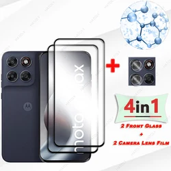 Protezione in Vetro Temperato con Bordo Nero e Pellicola per Obiettivo della Camera per Motorola Moto G Max 5G/G87