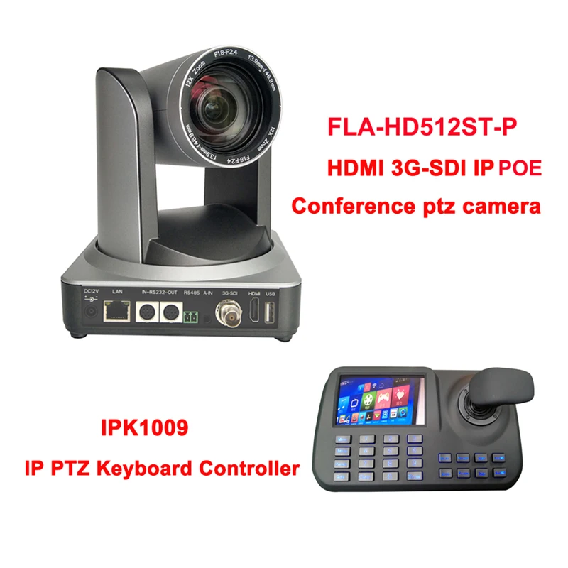 1080 P60 Grandangolare 12X Zoom Ottico Hdmi Sdi Ip Poe Broadcast Pan Tilt Camera Live Streaming + Controller Tastiera Onvif