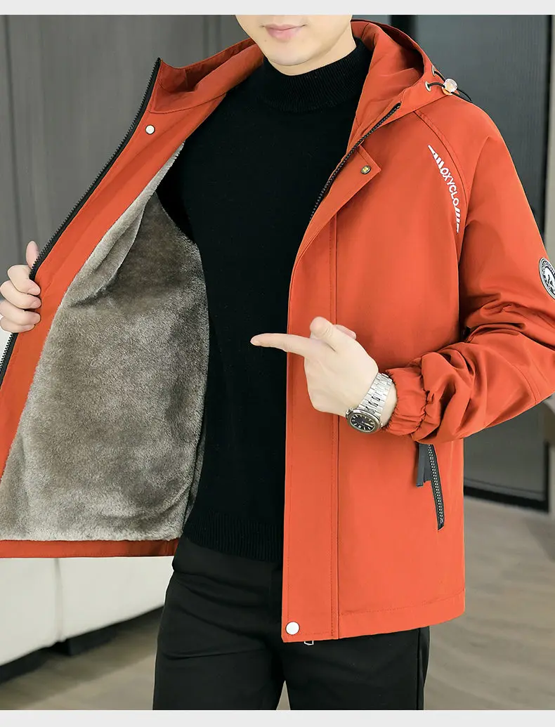 Lässige verdickte Fleece- und warme Mäntel 2025, Winter-Herrenbekleidung, winddicht, mit Kapuze, Plüschjacken, lockere gepolsterte Oberteile, Kleidung – Detail 18